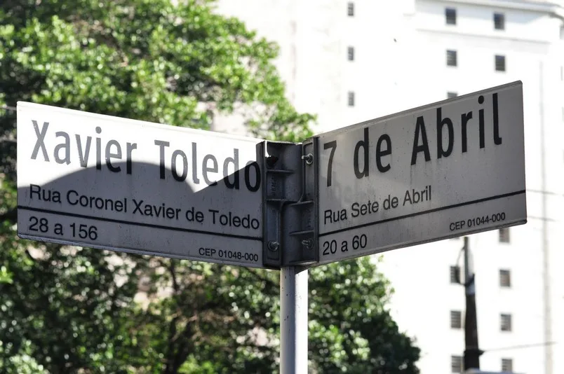 Placa da Rua Sete de Abril Placa da Rua Sete de Abril