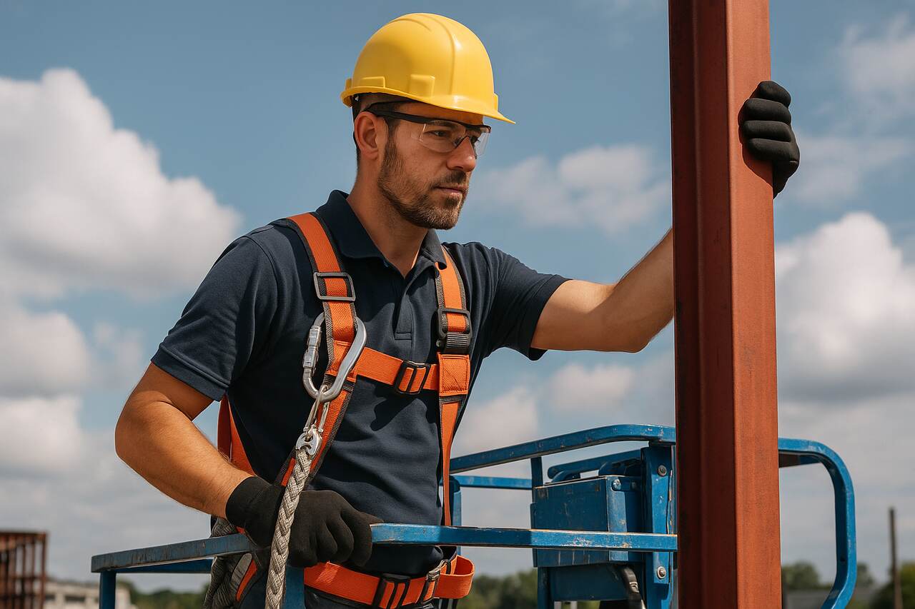 homem trabalhando conforme principais NRs