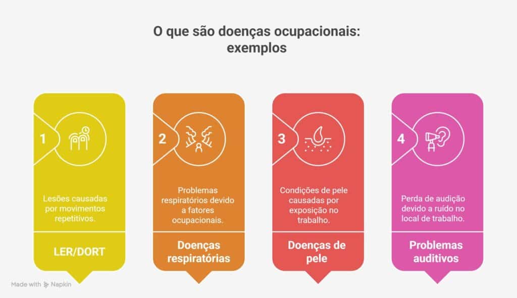 exemplos de doen&ccedil;as ocupacionais​