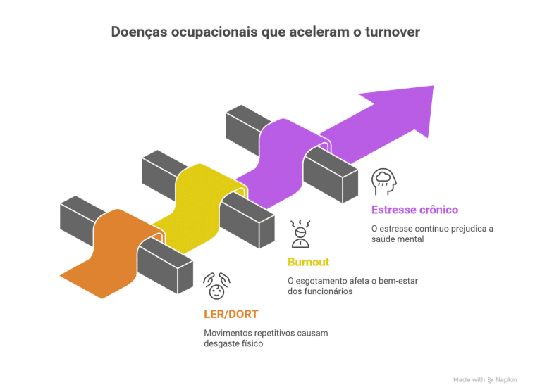 Turnover alto e doen&ccedil;as ocupacionais silenciosas: entenda a rela&ccedil;&atilde;o e como agir na empresa